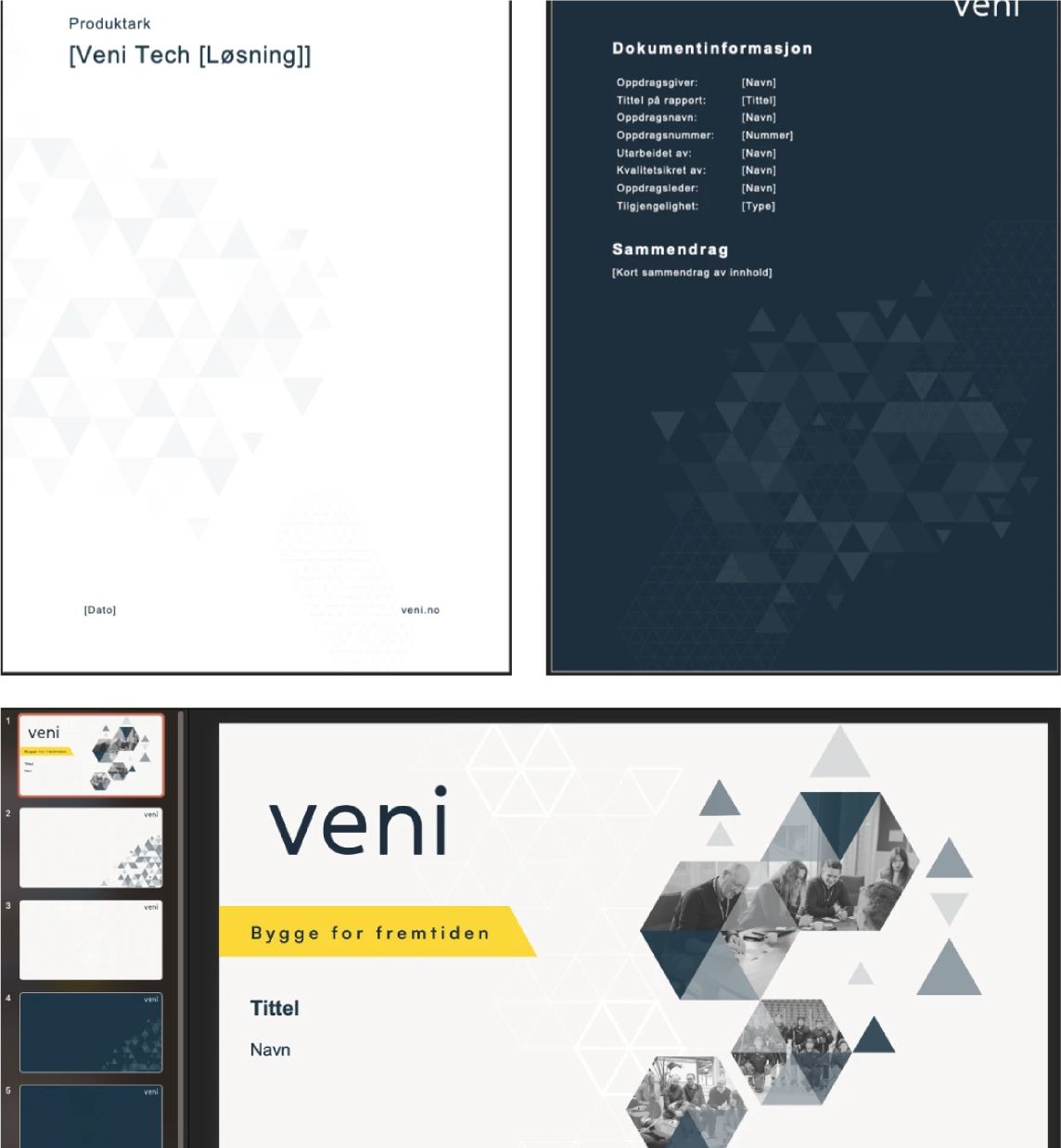 Veni Word og PowerPoint-maler: ny merkevare i kontordokumenter